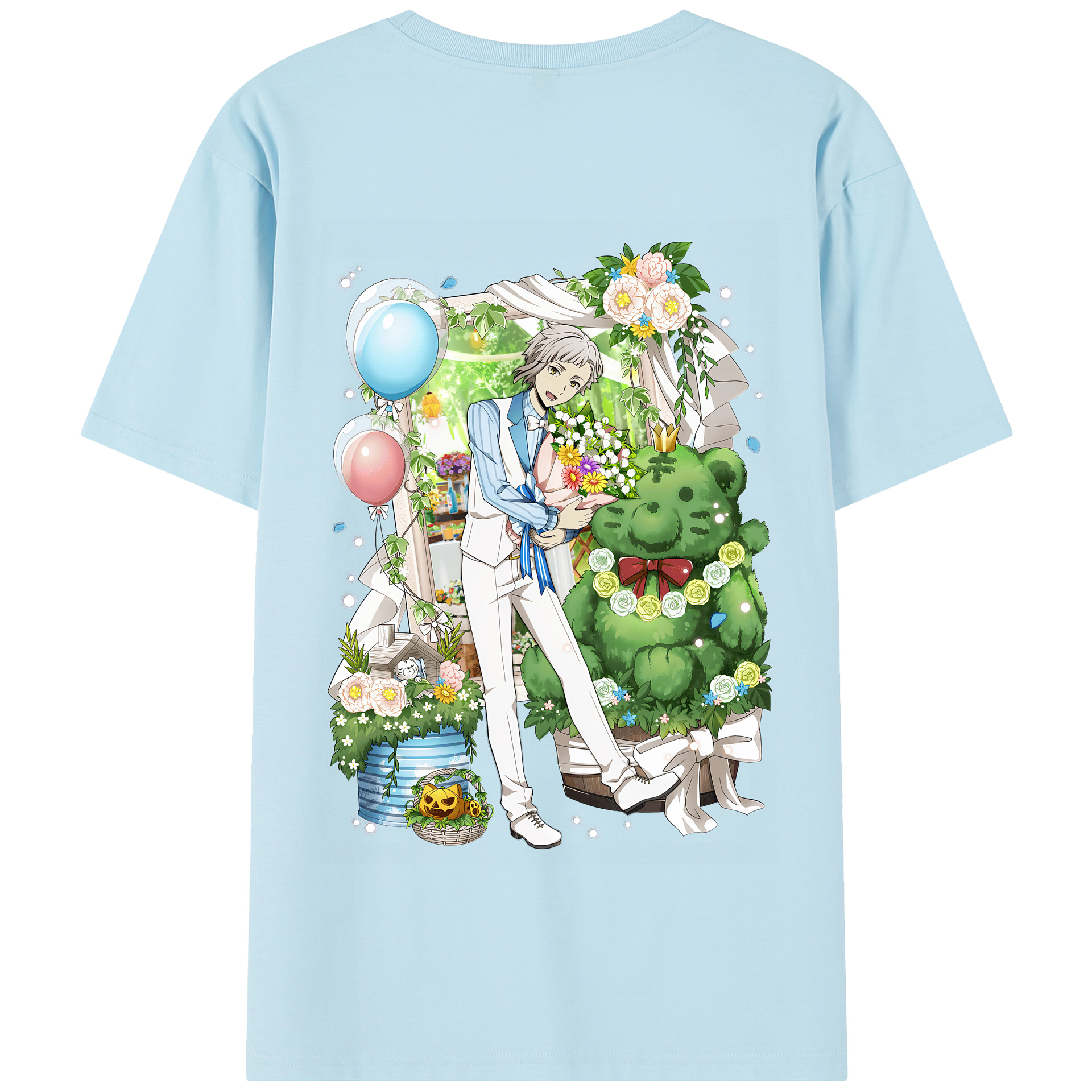 （画像用） 文豪ストレイドッグス Bungo Stray Dogs 綿100％半袖Tシャツ（背面プリント）